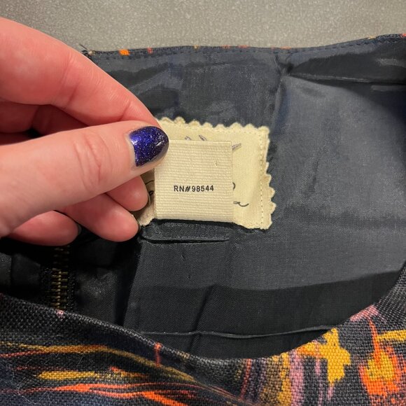 Artsy Anthropologie Tabitha Black with Abstract Print Dress Size 6 - Picture 4 of 6